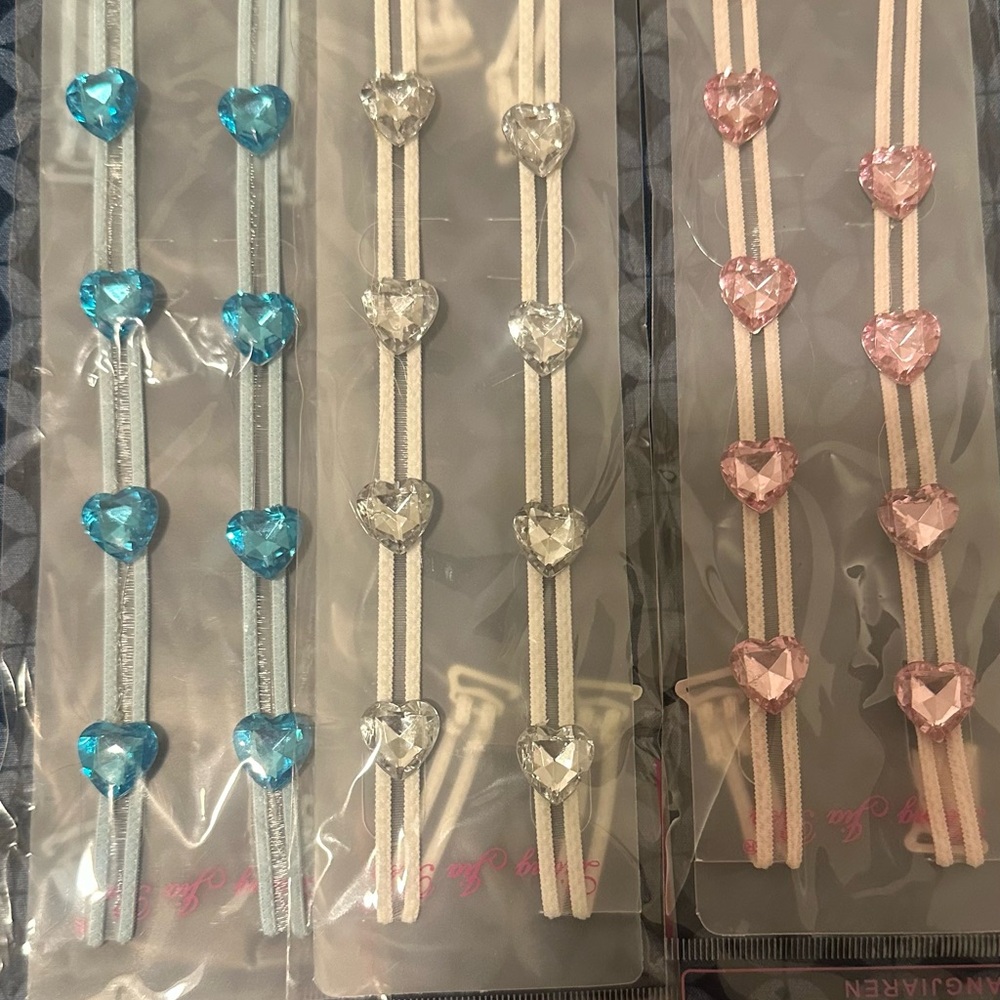 Decorative Rhinestone Replacement Bra Strap Bundle Of 10 Sets - Picture 2 of 12